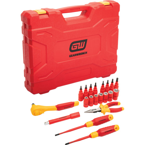 Jeu d'outils isol&eacute;s VDE &agrave; prise 3/8", 1000 V, 20 M NTL Industrial