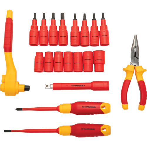 Jeu d'outils isol&eacute;s VDE &agrave; prise 3/8", 1000 V, 20 M NTL Industrial