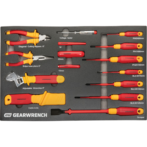 Jeu d'outils VDE isol&eacute;s, 1000 V, 72 M NTL Industrial
