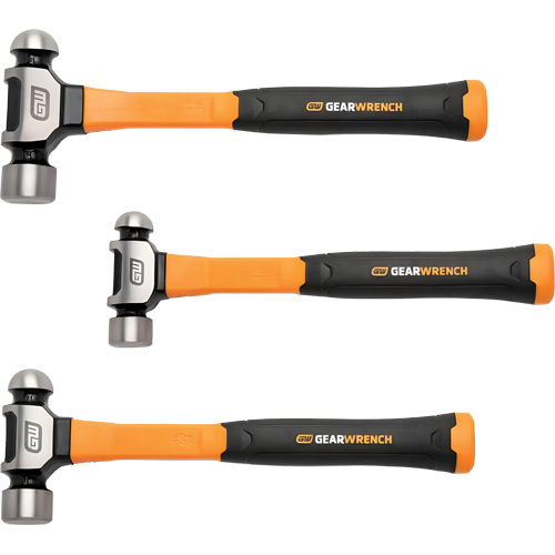 Ball Pein Hammers with Fiberglass Handles Set, 3 Pieces NTL Industrial