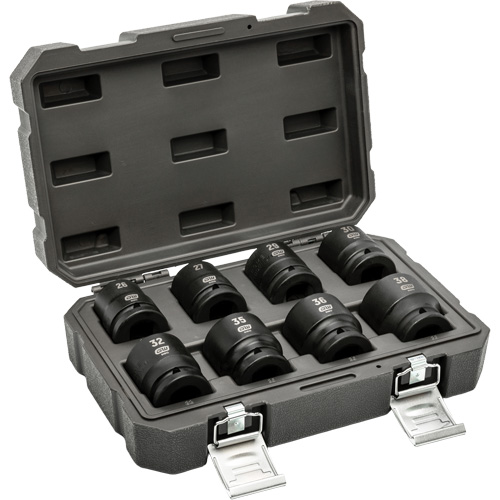 Jeu de douilles m&eacute;triques &agrave; 6 pans, 8 Mcx, Chocs, Prise de 3/4" NTL Industrial