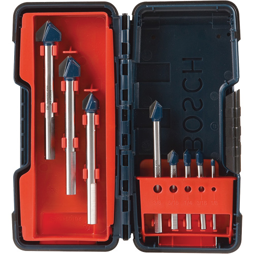 Glass & Tile Drill Bit Set, 8 Pieces, Carbide NTL Industrial