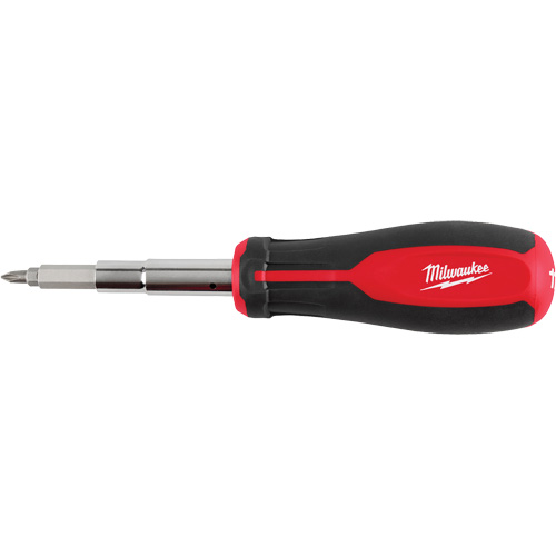 11-in-1 Magnetic 1/4" & 3/8" Drive Multi-Bit Screwdriver, 8" L, Cushion Grip Handle NTL Industrial