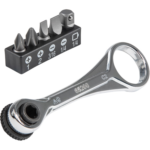 5-Piece Slim-Profile Mini Ratchet Set, 5/16"/1/4" Drive, Plain Handle NTL Industrial