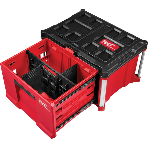 PACKOUT Single Drawer Tool Box with 50 lbs. Capacity, 16-3/10" x 22-1/5" x 14-3/10", Black/Red NTL Industrial