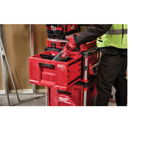 PACKOUT Single Drawer Tool Box with 50 lbs. Capacity, 16-3/10" x 22-1/5" x 14-3/10", Black/Red NTL Industrial