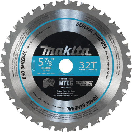 General-Purpose Carbide-Tipped Saw Blade, 5-7/8", 32 Teeth, Metal Use NTL Industrial