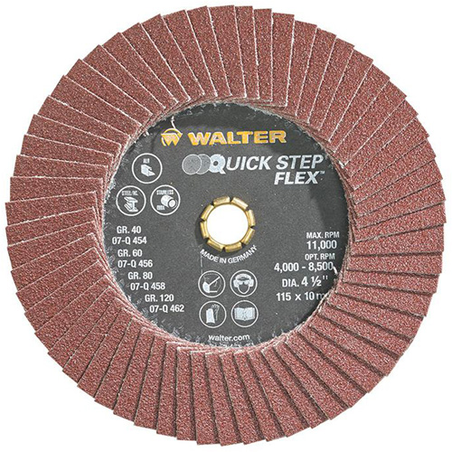 QUICK-STEP FLEX Flap Disc, 4-1/2" x Type 29, 80 Grit, Aluminum Oxide NTL Industrial