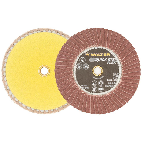 QUICK-STEP FLEX Flap Disc, 4-1/2" x Type 29, 120 Grit, Aluminum Oxide NTL Industrial