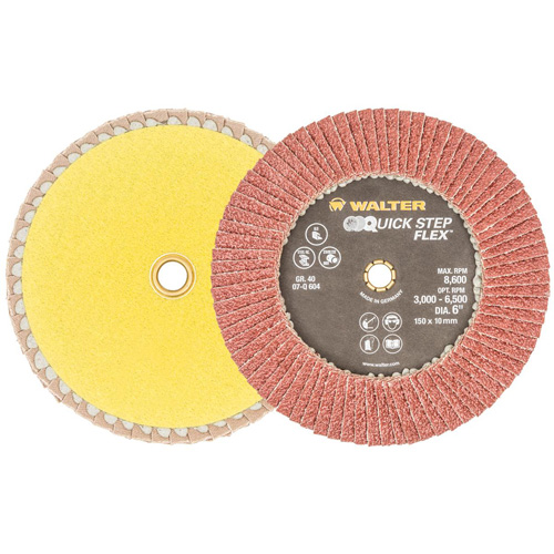QUICK-STEP FLEX Flap Disc, 6" x Type 29, 40 Grit, Aluminum Oxide NTL Industrial