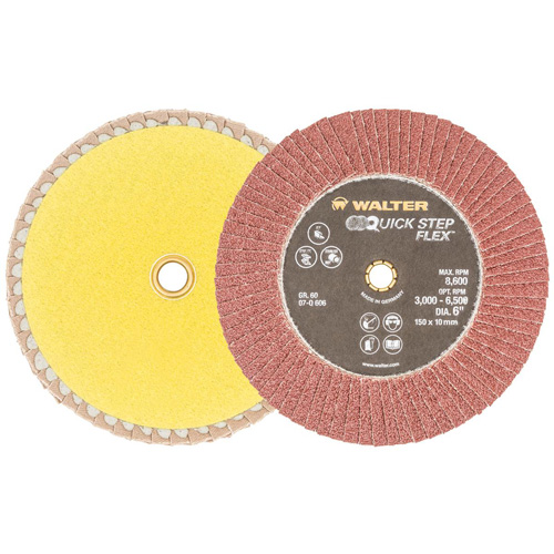 QUICK-STEP FLEX Flap Disc, 6" x Type 29, 60 Grit, Aluminum Oxide NTL Industrial