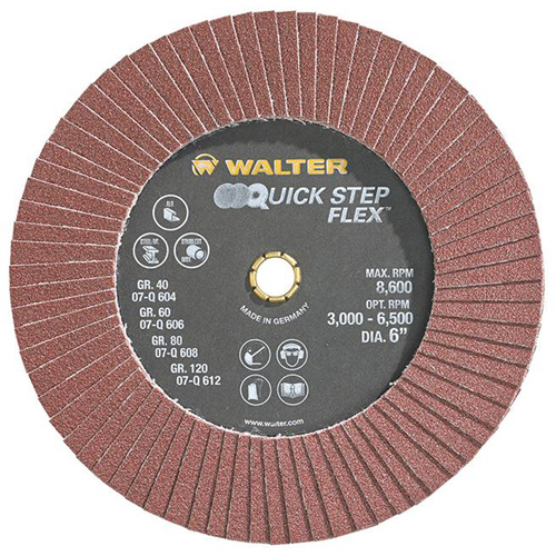 QUICK-STEP FLEX Flap Disc, 6" x Type 29, 80 Grit, Aluminum Oxide NTL Industrial