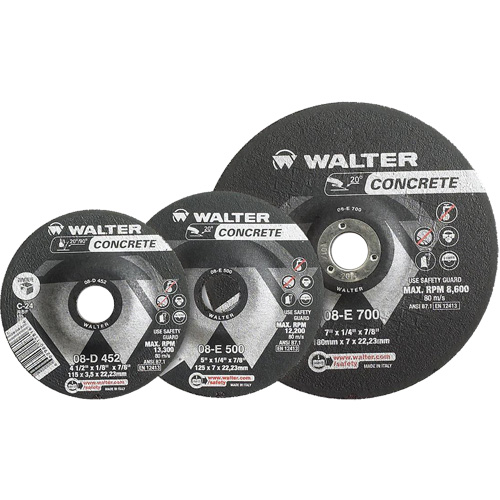 Depressed Centre Grinding Wheels - Concrete Type 27, 4-1/2" x 1/4", 7/8" Arbor, Type 27 NTL Industrial