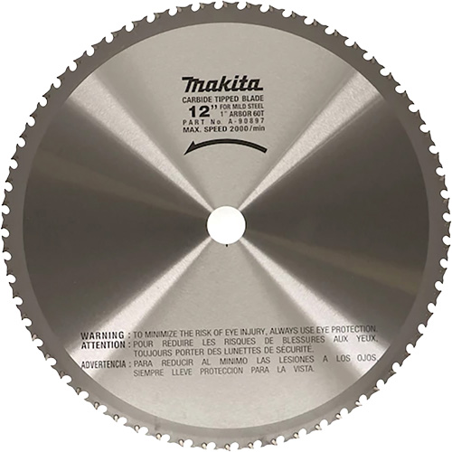 Cut Off Saw Blade for Portable Cut Off Saws, 12", 60 Teeth, Metal Use NTL Industrial