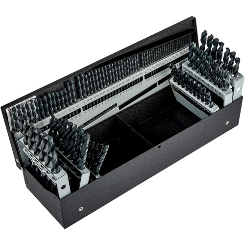 Jeu de forets s&eacute;rie courte combin&eacute;s, 115 morceaux, Acier rapide NTL Industrial