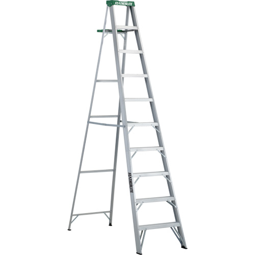 Commercial Duty Stepladders (2400 Series), 10', Aluminum, 225 lbs. Capacity, Type 2 NTL Industrial