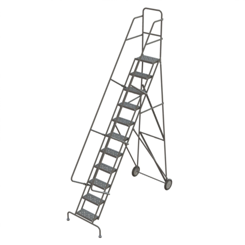 Rolling Ladder, 11 Steps, Serrated, 116" High NTL Industrial