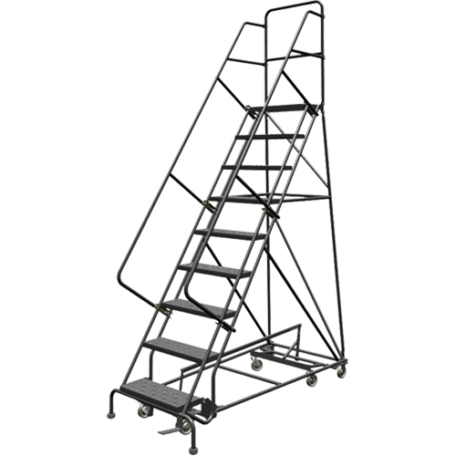 All Directional Rolling Ladder, 9 Steps, 24" Step Width, 90" Platform Height, Steel NTL Industrial