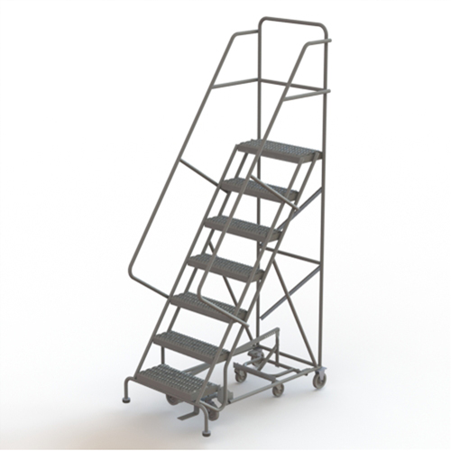 &eacute;chelles roulantes multidirectionnelles, 7 marches, Largeur de la marche 24", Hauteur de la plateforme 70", Acier NTL Industrial