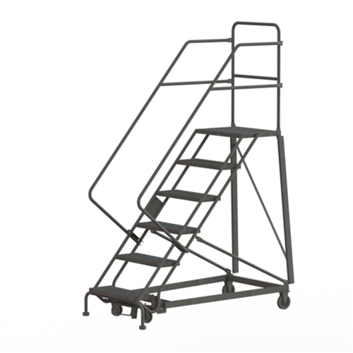 Heavy Duty Safety Slope Ladder, 6 Steps, Perforated, 50° Incline, 60" High NTL Industrial