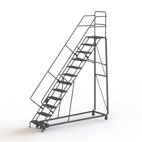 Heavy Duty Safety Slope Ladder, 12 Steps, Perforated, 50° Incline, 120" High NTL Industrial