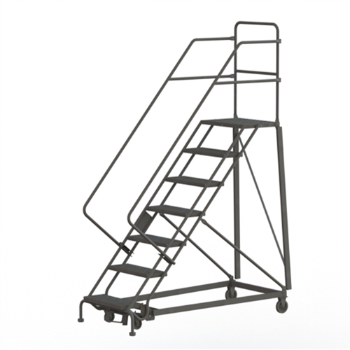 Heavy Duty Safety Slope Ladder, 7 Steps, Serrated, 50° Incline, 70" High NTL Industrial