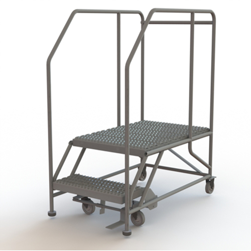 Plateforme de travail mobile, Acier, 2 Marches, 20" ha, 35" p, 24" Marche, Stri&eacute; NTL Industrial