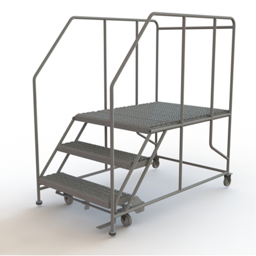 Plateforme de travail mobile, Acier, 3 Marches, 30" ha, 48" p, 36" Marche, Stri&eacute; NTL Industrial