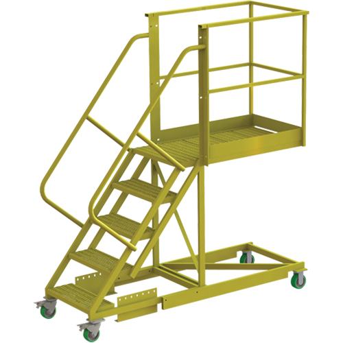 Cantilever Rolling Ladder, Supported, 5 Steps, 40" Platform Depth, 50" Platform Height NTL Industrial
