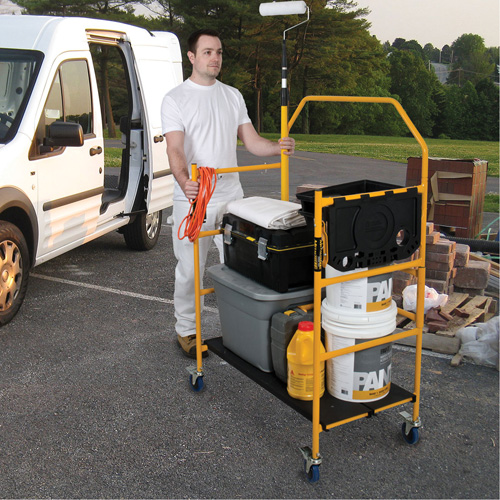 Jobsite Series 4' Safety Rail & Tool Shelf Scaffold Kit, Steel Frame, 49-1/2" D x 57-3/4" H NTL Industrial
