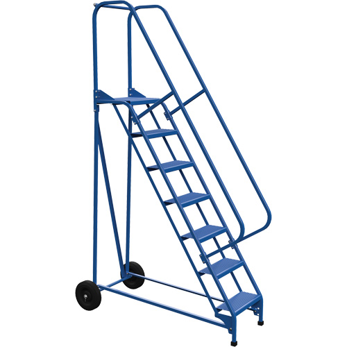 Roll-A-Fold Ladder, 7 Steps, Perforated, 70" High NTL Industrial