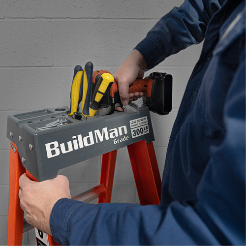 BuildMan&reg; Step Ladder, 4', Fibreglass, 300 lbs. Capacity, Type 1A NTL Industrial