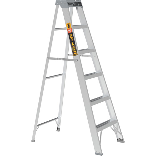 Step Ladder, 6', Aluminum, 225 lbs. Capacity, Type 2 NTL Industrial