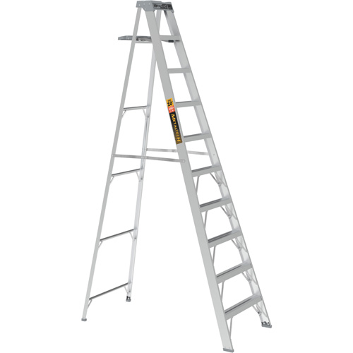 Step Ladder with Paint Tray, 10', Aluminum, 225 lbs. Capacity, Type 2 NTL Industrial