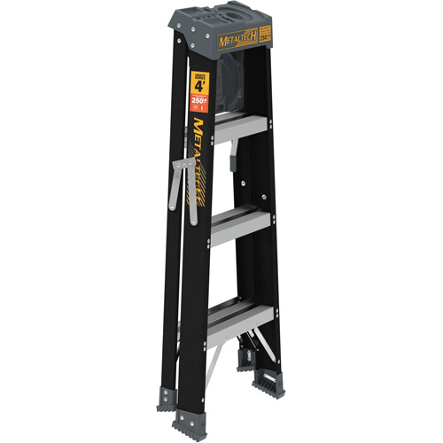 Step Ladder with Paint Tray, 4', Fibreglass, 250 lbs. Capacity, Type 1 NTL Industrial