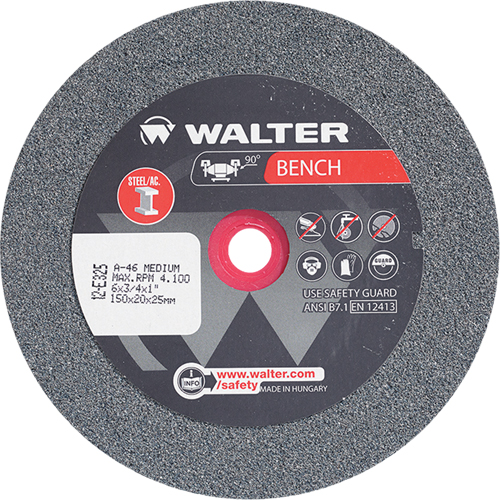 Bench Grinding Wheels, 6" x 3/4", 1" Arbor, 1 NTL Industrial