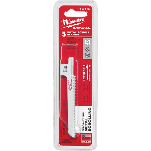 Sawzall&reg; Reciprocating Saw Blade, Bi-Metal, 14 TPI, 3-5/8" L x 5/16" W NTL Industrial