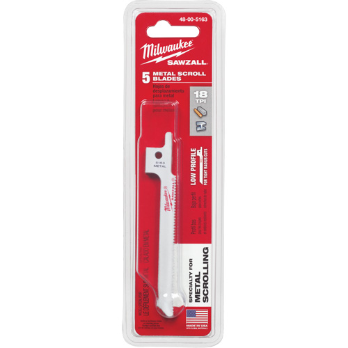 Sawzall&reg; Reciprocating Saw Blade, Bi-Metal, 18 TPI, 3-5/8" L x 5/16" W NTL Industrial