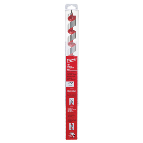 Longue m&egrave;che h&eacute;licoidale pour perceuse, Diam&egrave;tre de 1-1/4", Cannelure 15", Tige 7/16" hexagonal NTL Industrial