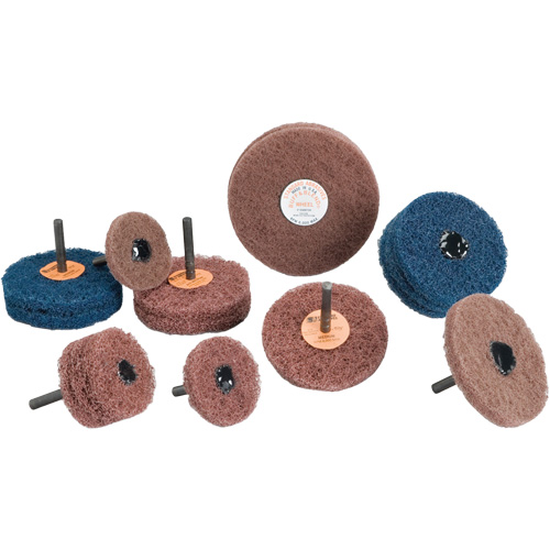 Standard Abrasives Buff & Blend Wheel, 3" Dia. x 1/4" W, 1/4" Arbor, Aluminum Oxide NTL Industrial