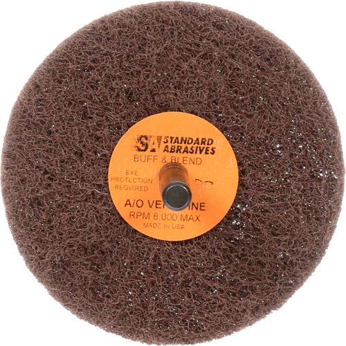 Meule Buff & Blend Standard Abrasives, 3" dia. x 1" la, Arbre 1/4", Oxyde d'aluminium NTL Industrial