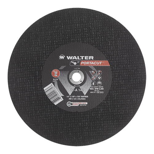 Portacut High Speed Cut-Off Wheel, 14" x 1/8", 7/8" Arbor, Type 1, Aluminum Oxide, 5400 RPM NTL Industrial