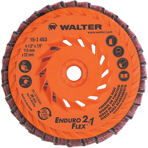 Meule &agrave; lamelles Enduro-Flex 2-in-1, 4-1/2" x 5/8"-11, Grain 80, C&eacute;ramique NTL Industrial