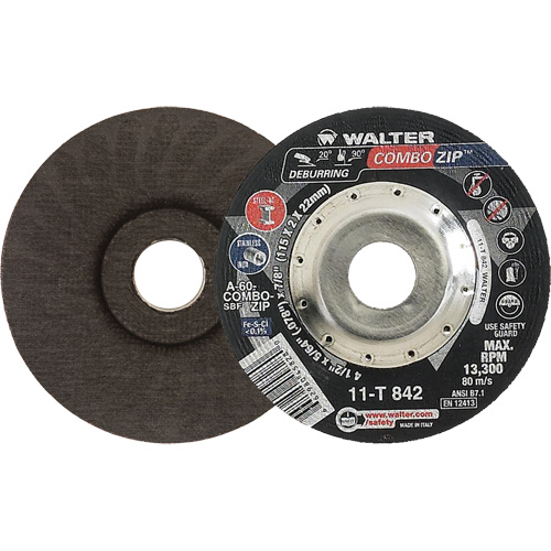 Right Angle Grinder Reinforced Cut-Off Wheels - Combo Zip, 4-1/2" x 5/64", 7/8" Arbor, Type 27 NTL Industrial
