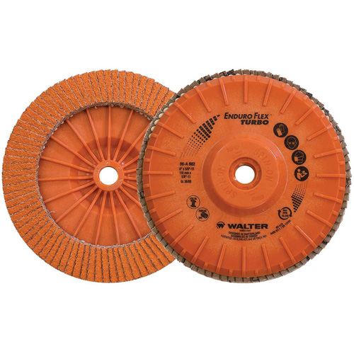 Disque &agrave; lamelles Turbo Enduro-Flex, 6" x 5/8"-11, Type 27S, Grain 36/60, C&eacute;ramique NTL Industrial