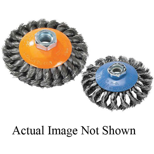 Brosse concave &agrave; fils nou&eacute;s, 6" dia. x 5/8"-11 arbre NTL Industrial