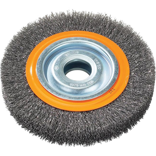 Brosses rotatives &agrave; fils torsad&eacute;s d'&eacute;tabli, 6" dia., Fils 0,0118", Arbre 1/2" - 1/4" NTL Industrial