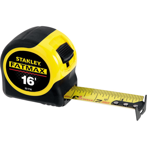 FatMax&reg; Measuring Tape, 1-1/4" x 16', 16ths of an Inch Graduations NTL Industrial