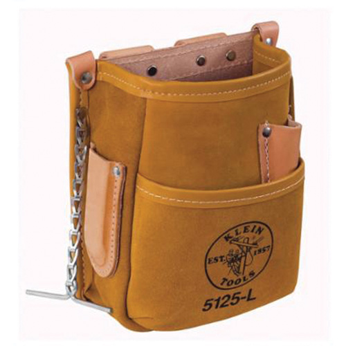 Tool Pouch, Tool Holder, Leather, 5 Pockets NTL Industrial