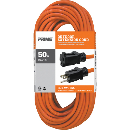 Cordon rallonge en vinyle, Ext&eacute;rieur, SJTW, AWG 14/3, 15 A, 50' NTL Industrial